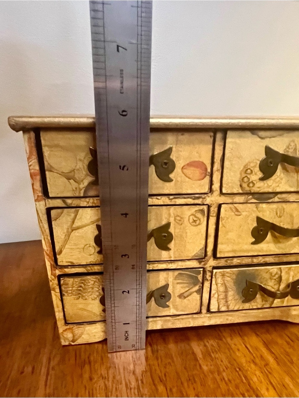 Mikasa Floral 6 Drawer Jewelry Box Wooden Tabletop Storage Chest Cottage Decor - Picture 12 of 13